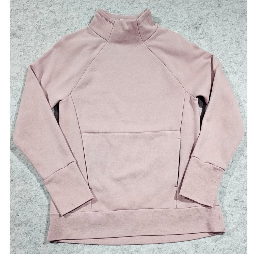 Fabletics Sweatshirt Zaylee Funnel Neck Tunic Light Pink Pockets Cozy Sz S New